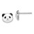 Image of 9mm Sterling Silver Rhodium-Plated Madi K Enamel Panda Bear Post Earrings