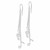 Image of 74mm Sterling Silver Rhodium-Plated Musical Notes Dangle Earrings