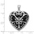Image of Sterling Silver Rhodium-Plated Onyx Heart Pendant
