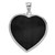Image of Sterling Silver Rhodium-Plated Onyx Heart Pendant