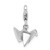 Sterling Silver Rhodium-plated Origami w/ Lobster Clasp Charm