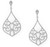 Image of Sterling Silver Rhodium-plated Ornate CZ Raindrop Post Earrings