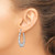 Image of 42mm Sterling Silver Rhodium-Plated Oval Bamboo-Style Hoop Earrings
