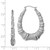 Image of 42mm Sterling Silver Rhodium-Plated Oval Bamboo-Style Hoop Earrings