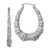 Image of 42mm Sterling Silver Rhodium-Plated Oval Bamboo-Style Hoop Earrings