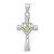 Image of Sterling Silver Rhodium-Plated Peridot Heart Cross Pendant