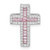 Image of Sterling Silver Rhodium-plated Pink & White CZ Cross Slide Pendant 9385