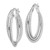 Image of 32.4mm Sterling Silver Rhodium-Plated Polished & Textured Triple Hoop Earrings