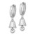25mm Sterling Silver Rhodium-Plated Polished Bell w/ Heart Children Hoop Earrings