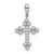Sterling Silver Rhodium-plated Polished CZ Budded Cross Pendant
