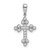 Image of Sterling Silver Rhodium-plated Polished CZ Budded Cross Pendant