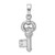 Image of Sterling Silver Rhodium-plated Polished Key Pendant QC9488 Image of Sterling Silver Rhodium-plated Polished Key Pendant QC9488