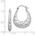 Image of 28mm Sterling Silver Rhodium-Plated Polished Leaves Hinged Hoop Earrings