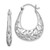 Image of 28mm Sterling Silver Rhodium-Plated Polished Leaves Hinged Hoop Earrings