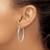 Image of 37mm Sterling Silver Rhodium-Plated Polished Textured Large Round Hoop Earrings