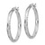 Image of 33mm Sterling Silver Rhodium-Plated Polished Textured Medium Round Hoop Earrings