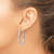 Image of 35mm Sterling Silver Rhodium-Plated Shiny-Cut 2X35mm Square Tube Hoop Earrings