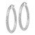 35mm Sterling Silver Rhodium-Plated Shiny-Cut 3X35mm Hoop Earrings