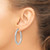 Image of 34mm Sterling Silver Rhodium-Plated Shiny-Cut 3X35mm Square Tube Hoop Earrings