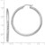 Image of 45mm Sterling Silver Rhodium-Plated Shiny-Cut 3X45mm Hoop Earrings