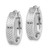 Image of 21.85mm Sterling Silver Rhodium-Plated Textured Polished Hoop Earrings