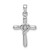 Image of Sterling Silver Rhodium-Plated White CZ Heart Cross Pendant