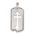 Image of Sterling Silver Satin Antiqued Dog Tag w/ Cut Out Cross Pendant