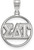 Sterling Silver Sigma Delta Tau Small Circle Pendant by LogoArt (SS011SDT)