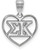 Image of Sterling Silver Sigma Kappa Heart Pendant by LogoArt (SS008SKP)