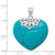 Image of Sterling Silver Simulated Turquoise Heart Stone Pendant