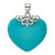 Image of Sterling Silver Simulated Turquoise Heart Stone Pendant
