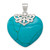 Image of Sterling Silver Simulated Turquoise Heart Stone Pendant