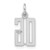 Image of Sterling Silver Small Elongated Polished Number 06 Charm