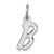 Sterling Silver Small Initial B Charm