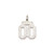 Image of Sterling Silver Small Satin Number 00 with Top Bar Charm