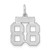 Sterling Silver Small Satin Number 88 Charm