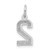 Sterling Silver Small Shiny-Cut #2 Charm