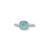 Image of Sterling Silver Square Blue Ancient Roman Glass with Pebble Band Ring