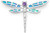 Image of Sterling Silver Synthetic Opal and CZ Dragonfly Slide Pendant Image of Sterling Silver Synthetic Opal and CZ Dragonfly Slide Pendant