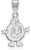 Image of Sterling Silver Syracuse University Medium Pendant by LogoArt (SS024SYU)