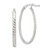 Image of 34mm Sterling Silver Textured Hollow Oval Hoop Earrings QE8259