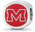 Sterling Silver U of Mississippi Cushion Shaped Double Logo Bead by LogoArt