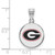 Image of Sterling Silver University of Georgia Medium Enamel Disc Pendant by LogoArt