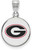 Image of Sterling Silver University of Georgia Medium Enamel Disc Pendant by LogoArt