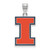 Sterling Silver University of Illinois Large Enamel Pendant by LogoArt