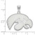 Image of Sterling Silver University of Iowa Large Pendant by LogoArt (SS004UIA)