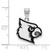 Image of Sterling Silver University of Louisville Large Enamel Pendant by LogoArt SS058UL