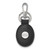 Sterling Silver University of Mississippi Black Leather Oval LogoArt Key Chain