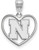 Image of Sterling Silver University of Nebraska Pendant in Heart by LogoArt