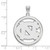Image of Sterling Silver University of North Carolina L Pendant in Circle by LogoArt